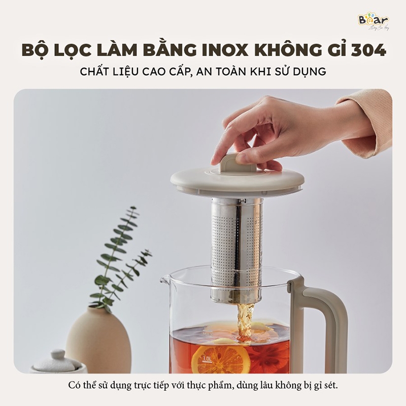Bình pha trà giữ nhiệt Bear SB-PT15K - Bản tiếng Việt